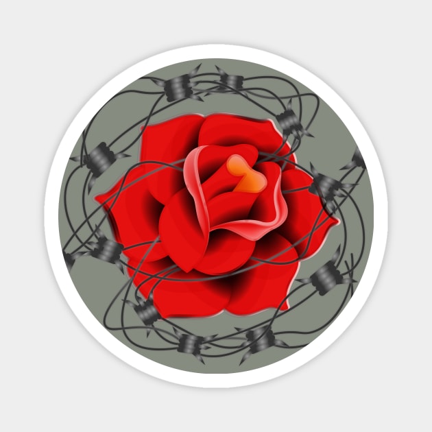 Tangled Rose Magnet by HelenDesigns